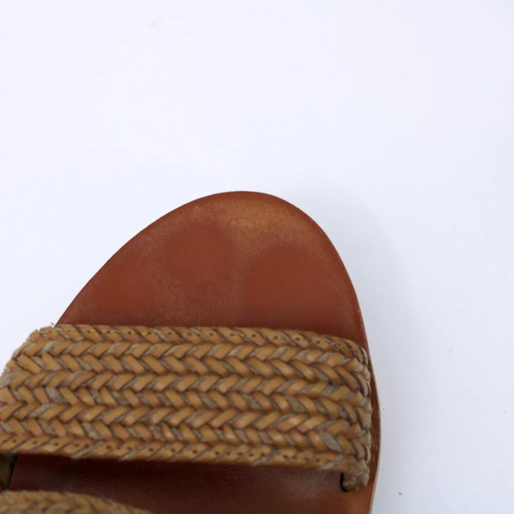 Lucky Brand Women's Brown Woven Strap Low Wedge Open Toe Sandals 6.5M - Picture 9 of 10